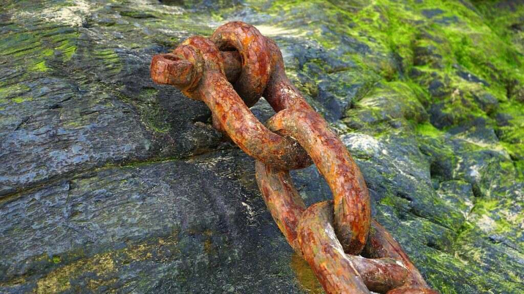 Brown Chain on Rock