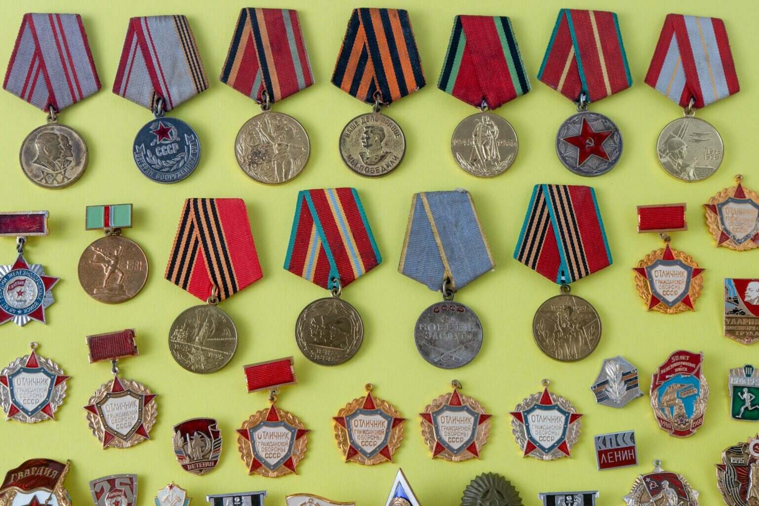 Military medals. Collection set of different soviet medal for participation in the Second World War