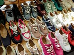 various colored shoes