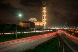 the Great Mosque of Algeria at night