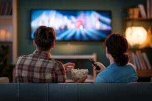 Couple watching TV
