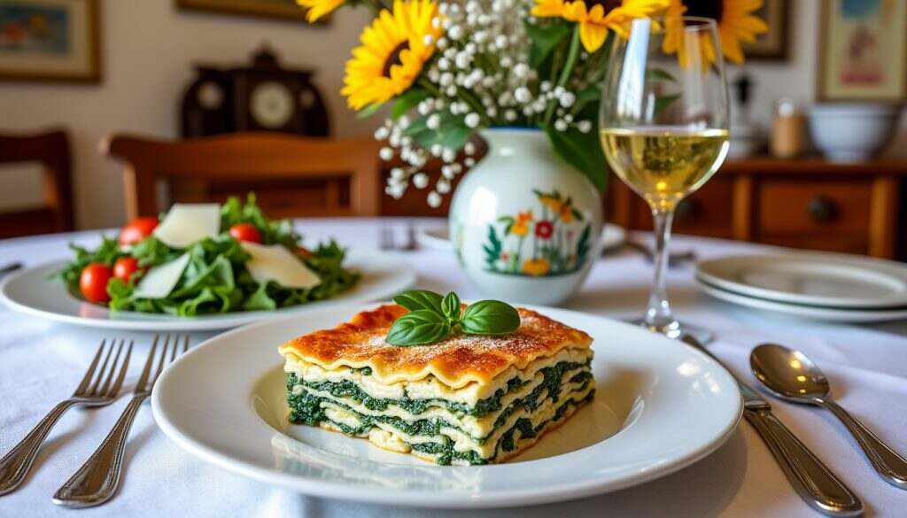 découvrez notre recette de lasagnes savoureuses à la ricotta et aux épinards, un plat réconfortant et gourmand, idéal pour régaler famille et amis. savourez des couches de pâtes délicates, de ricotta crémeuse et d'épinards frais, le tout gratiné à la perfection.