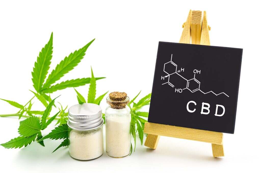 CBD crystals isolate and chemical structure