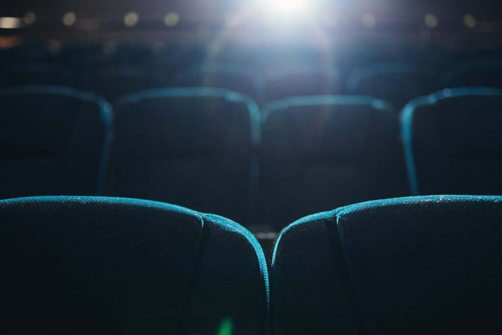 Empty rows of seats in cinema or theater