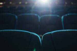 Empty rows of seats in cinema or theater