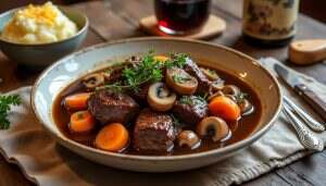 plongez dans la richesse de la cuisine française avec notre recette authentique de boeuf bourguignon. apprenez à préparer ce plat traditionnel savoureux, mijoté lentement dans un mélange de vin rouge, de viande tendre et de légumes frais. parfait pour les repas en famille ou entre amis, réveillez vos papilles avec ce classique indémodable.