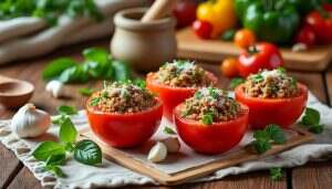 découvrez cette recette simple de tomates farcies, un plat savoureux et réconfortant à réaliser facilement chez vous. avec des ingrédients frais et un mélange savoureux, régalez vos convives avec ce délice gourmand à portée de main.