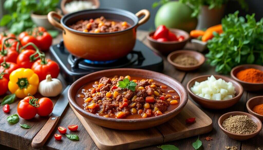 découvrez une recette simplifiée de chili con carne, savoureuse et rapide à préparer. parfaite pour régaler vos amis et votre famille, elle combine viande tendre, haricots et épices dans un plat réconfortant. idéale pour les soirées d’hiver ou un repas convivial !
