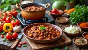 découvrez une recette simplifiée de chili con carne, savoureuse et rapide à préparer. parfaite pour régaler vos amis et votre famille, elle combine viande tendre, haricots et épices dans un plat réconfortant. idéale pour les soirées d’hiver ou un repas convivial !