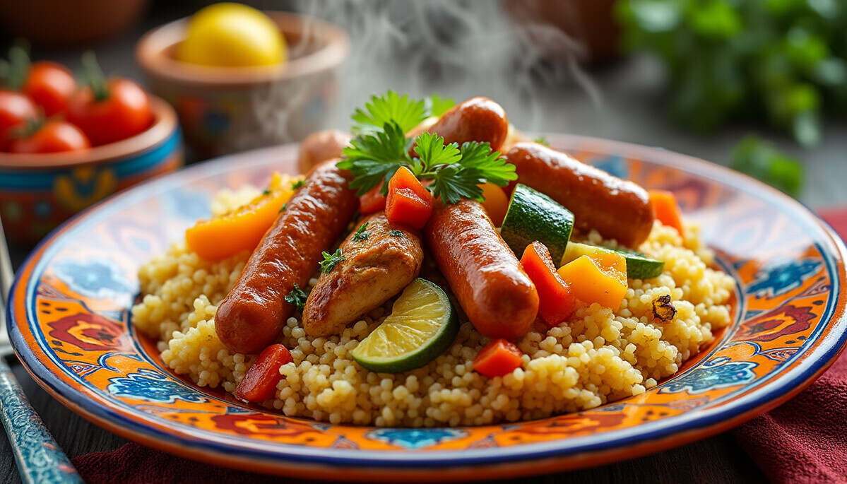 découvrez notre recette simplifiée de couscous au poulet et merguez, un plat savoureux et convivial qui ravira vos invités. facile à préparer, cette spécialité maghrébine allie des saveurs riches et des ingrédients de qualité pour un repas mémorable.