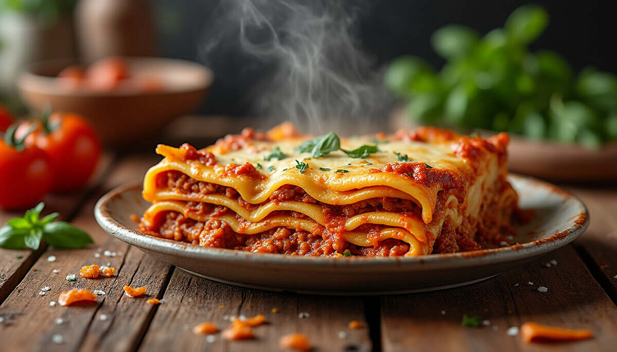 découvrez nos savoureuses lasagnes à la sauce bolognaise, un plat classique et réconfortant parfait pour vos dîners en famille. un mélange irrésistible de pâtes, viande hachée, tomates parfumées et fromage fondant.