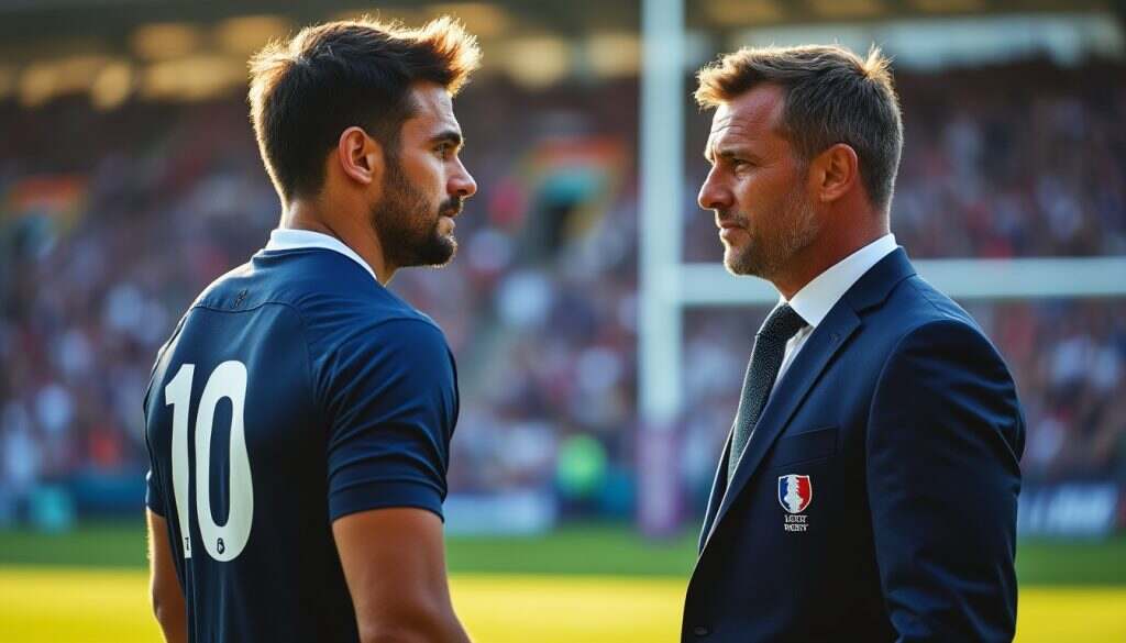 découvrez les éclaircissements de matthieu jalibert et fabien galthié sur leurs tensions au sein du xv de france. cette vidéo exclusive dévoile une discussion révélatrice entre les deux personnalités du rugby français, offrant un aperçu des enjeux et des dynamiques de l'équipe. ne manquez pas cette analyse captivante de leur relation!