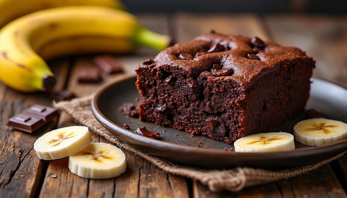 découvrez notre délice chocolaté à la banane, un gâteau fondant irrésistible qui marie à la perfection le chocolat riche et la douceur de la banane. idéal pour toutes les occasions, ce dessert savoureux ravira vos papilles et celles de vos invités. ne manquez pas cette recette gourmande qui fera fondre le cœur des amateurs de sucré !
