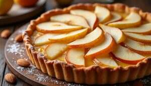 découvrez notre délicieuse tarte amandine, sublimée par des poires juteuses. une harmonie parfaite de saveurs qui ravira vos papilles et fera le bonheur de vos convives. laissez-vous tenter par cette douceur gourmande !