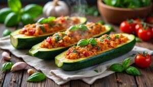 découvrez notre recette gourmande de courgettes farcies, un plat savoureux et réconfortant qui met en valeur des ingrédients frais et simples. parfait pour vos repas en famille ou entre amis!