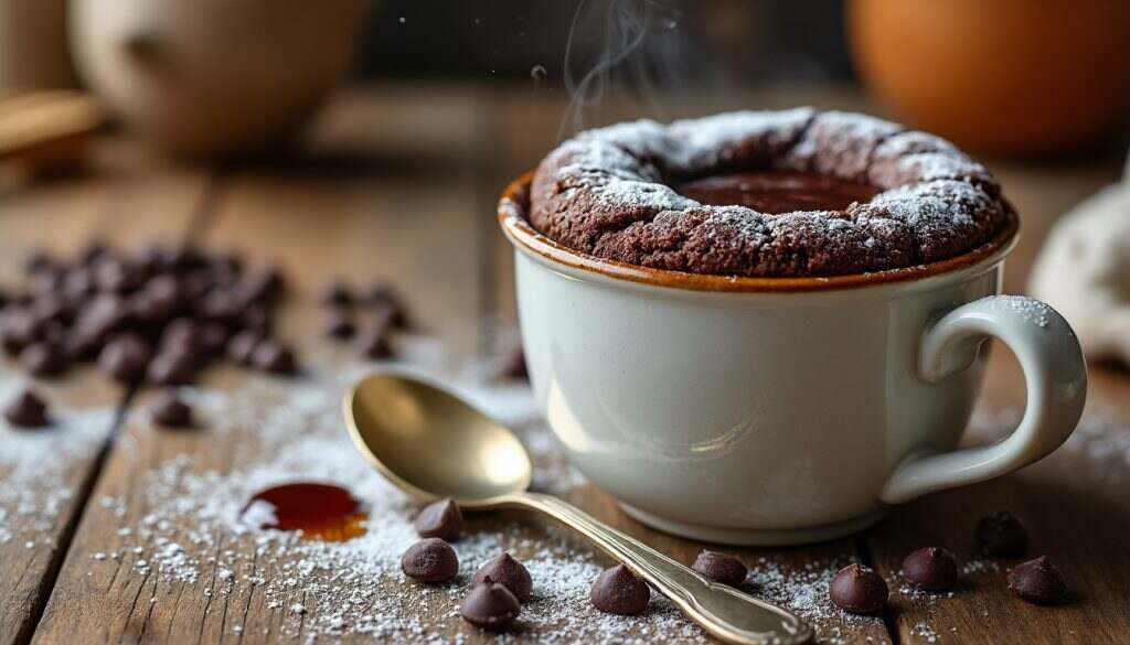 découvrez notre délicieuse recette de gâteau mug chocolat fondant, parfaite pour une envie sucrée rapide. en seulement quelques minutes, réalisez un dessert moelleux et savoureux qui ravira tous les amateurs de chocolat.