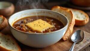 découvrez notre recette traditionnelle de savoureuse soupe à l'oignon, un plat réconfortant parfait pour réchauffer vos soirées. avec ses oignons caramelisés, son bouillon riche et une touche de fromage fondu, cette soupe vous séduira par ses saveurs authentiques et son onctuosité.