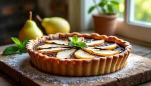 découvrez notre délicieuse tarte aux poires et chocolat, un mariage parfait de saveurs sucrées et réconfortantes. un dessert irrésistible qui séduira vos papilles et fera le bonheur de vos convives.