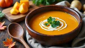 découvrez notre recette de délicieuse soupe crémeuse au potimarron et pommes de terre, un plat réconfortant et savoureux, parfait pour les soirées d'automne. facile à préparer, cette soupe allie la douceur du potimarron à la texture veloutée des pommes de terre, pour un délice gourmand à savourer en famille.