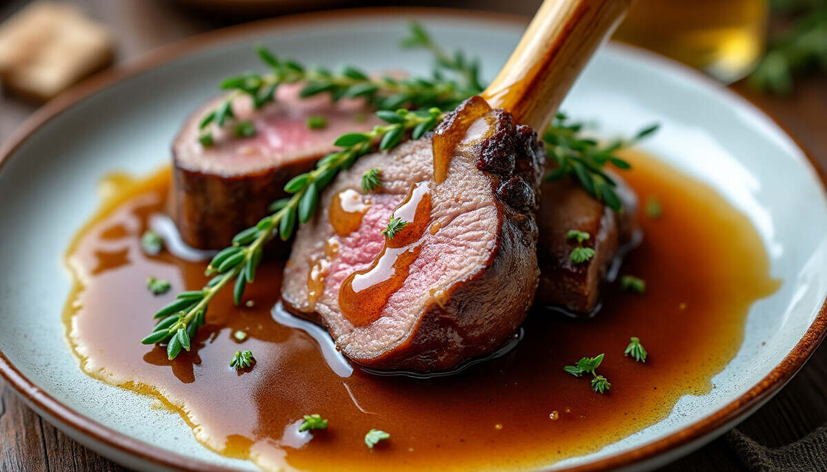savourez nos délicieuses souris d'agneau confites au miel, un plat raffiné et fondant, délicatement parfumé au thym. idéal pour un repas convivial, ce délice culinaire allie douceur et tradition, pour émerveiller vos papilles.