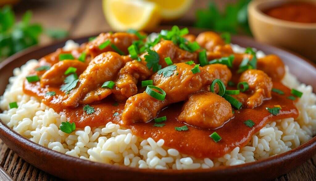 découvrez le délicieux mafé au poulet, un plat emblématique du sénégal qui vous invite à un voyage culinaire inoubliable. savourez des saveurs authentiques, une sauce onctueuse à base de pâte d'arachide et des ingrédients frais qui éveilleront vos papilles. plongez dans la richesse de la gastronomie sénégalaise dès aujourd'hui!
