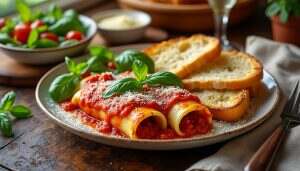 savourez des cannelloni farcis à la viande, un plat italien réconfortant et savoureux, idéal pour les repas en famille. découvrez notre recette simple pour préparer ces rouleaux de pâtes généreusement garnis, nappés d'une sauce tomate délicieuse et d'un savant mélange de fromages fondants.