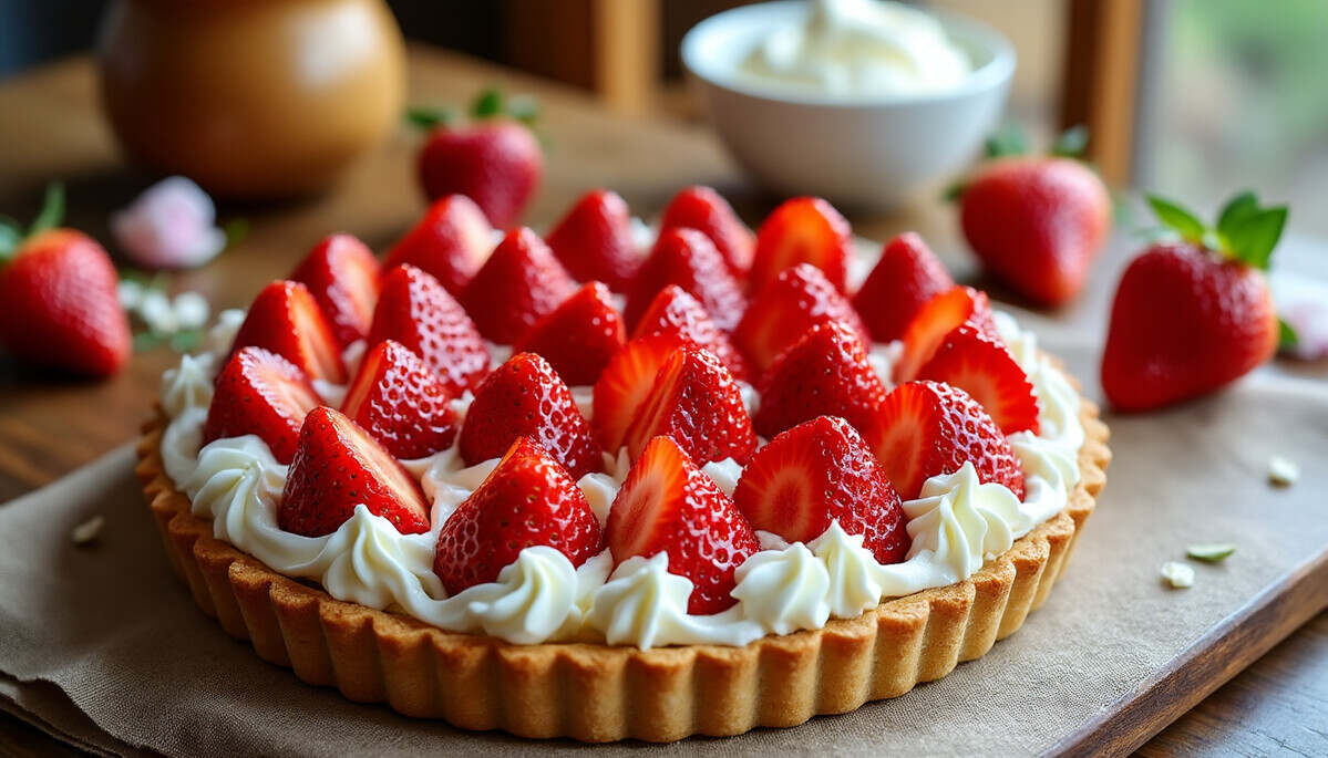 découvrez la déliceuse tarte aux fraises, un classique sucré à savourer en toutes occasions. avec sa pâte croustillante et sa généreuse garniture de fraises juteuses, cette recette ravira les amateurs de desserts. idéale pour les repas en famille ou les fêtes entre amis, laissez-vous tenter par ce délice fruité qui fera fondre vos papilles!