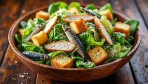 découvrez la recette de la salade césar, un délice culinaire qui allie des croûtons dorés, du poulet tendre et le goût unique des anchois. parfait pour une entrée raffinée ou un plat principal, cette salade savoureuse séduira vos papilles à chaque bouchée.