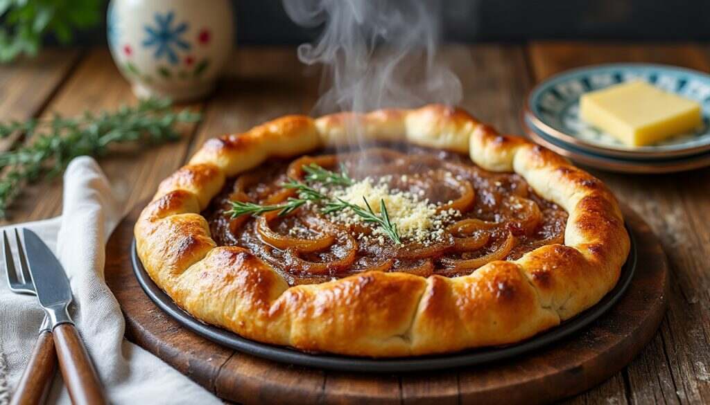 découvrez cette recette express de tarte aux oignons savoureuse, parfaite pour un repas rapide et délicieux. avec des ingrédients simples et une préparation facile, savourez une tarte dorée et bien assaisonnée qui ravira toute la famille !