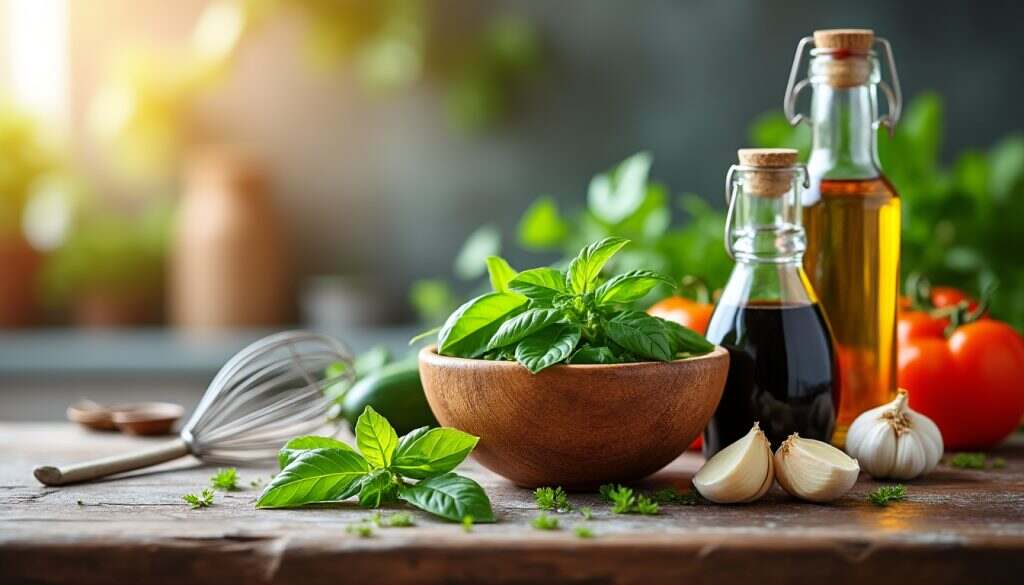 découvrez notre recette express de vinaigrette maison, facile et rapide à réaliser. ajoutez une touche de fraîcheur à vos salades avec cette préparation saine, faite d'ingrédients simples et savoureux. parfaite pour sublimer vos plats en un rien de temps !