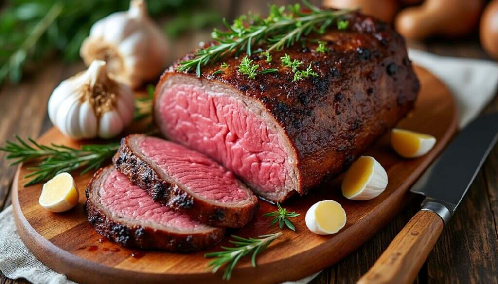 découvrez notre savoureuse recette de rôti de bœuf au four, délicatement parfumé à l'ail. un plat réconfortant idéal pour vos repas en famille ou entre amis, alliant tendreté et saveurs irrésistibles. à essayer absolument pour une expérience culinaire mémorable !