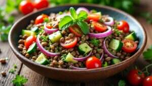 découvrez notre savoureuse salade de lentilles, un mélange nutritif et gourmand qui allie plaisir et bien-être. parfaite pour un repas léger ou en accompagnement, elle ravira vos papilles avec ses textures croquantes et ses saveurs délicates. idéale pour les amateurs d'alimentation saine et savoureuse!