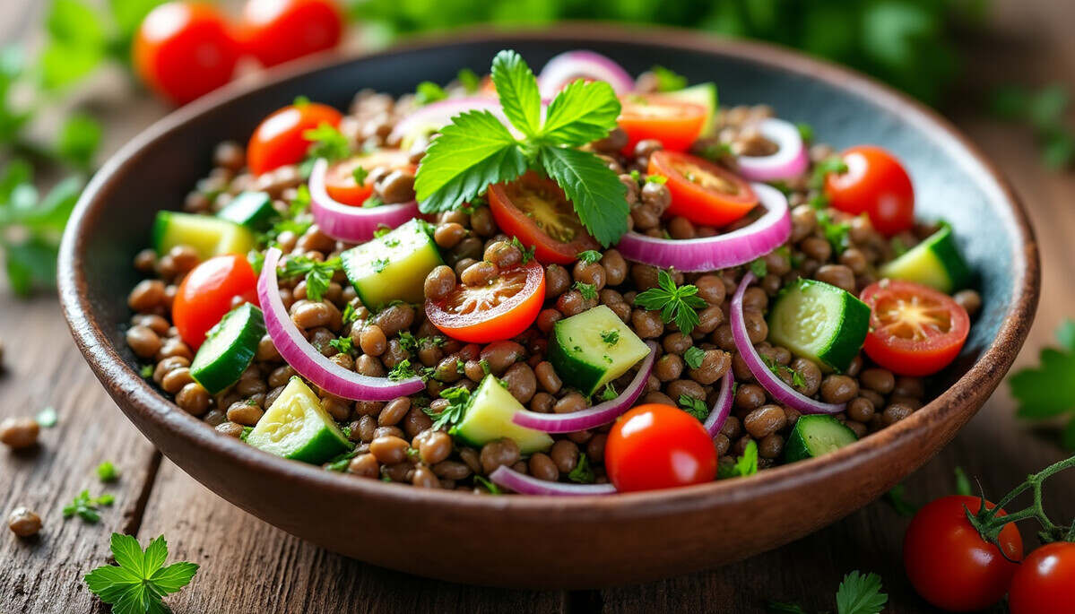 découvrez notre savoureuse salade de lentilles, un mélange nutritif et gourmand qui allie plaisir et bien-être. parfaite pour un repas léger ou en accompagnement, elle ravira vos papilles avec ses textures croquantes et ses saveurs délicates. idéale pour les amateurs d'alimentation saine et savoureuse!