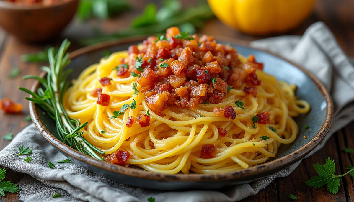découvrez une délicieuse recette de spaghetti de courge crémeux, sublimés par des lardons savoureux. parfait pour un repas réconfortant, léger et plein de saveurs, ces spaghetti de courge sont un excellent choix pour ceux qui cherchent à allier gourmandise et bien-être.