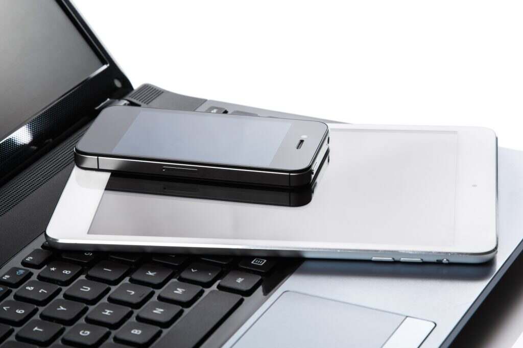 Laptop, tablet and smartphone