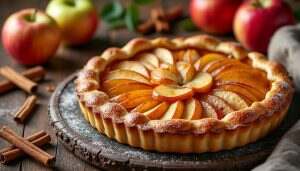 découvrez notre irrésistible délice de tarte aux pommes à la normande, une recette traditionnelle alliant des pommes juteuses et une crème onctueuse, le tout sur une pâte sablée dorée. un dessert gourmand qui ravira vos papilles et réchauffera vos soirées.