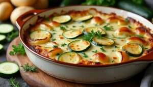 découvrez notre gratin savoureux de courgettes et pommes de terre, un plat réconfortant et régalant qui allie la douceur des légumes à une texture crémeuse et fondante. idéal pour un dîner en famille ou entre amis, ce gratin est simple à préparer et ravira les papilles de tous les gourmands.