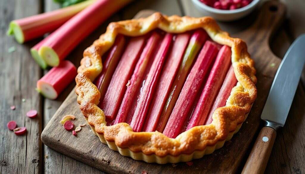 découvrez notre recette express de tarte à la rhubarbe, alliant simplicité et délices. parfaite pour régaler vos invités en un rien de temps, cette recette vous promet des saveurs authentiques et un plaisir gourmand.