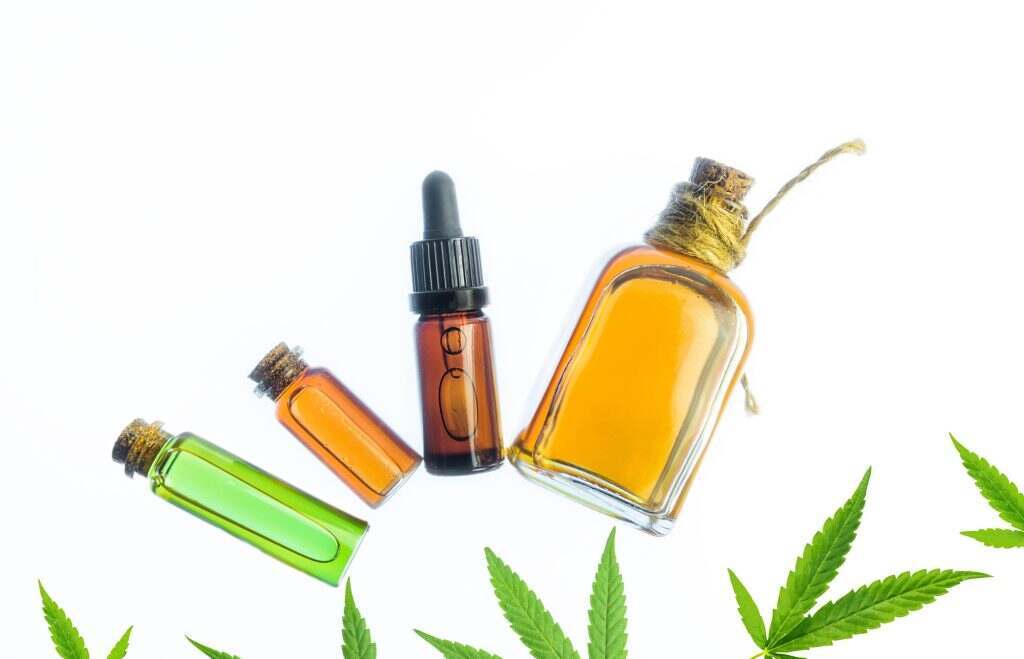 Various Cannabis CBD and THC oils tinctures