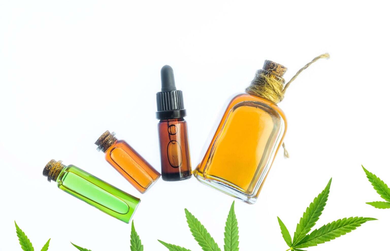 Various Cannabis CBD and THC oils tinctures