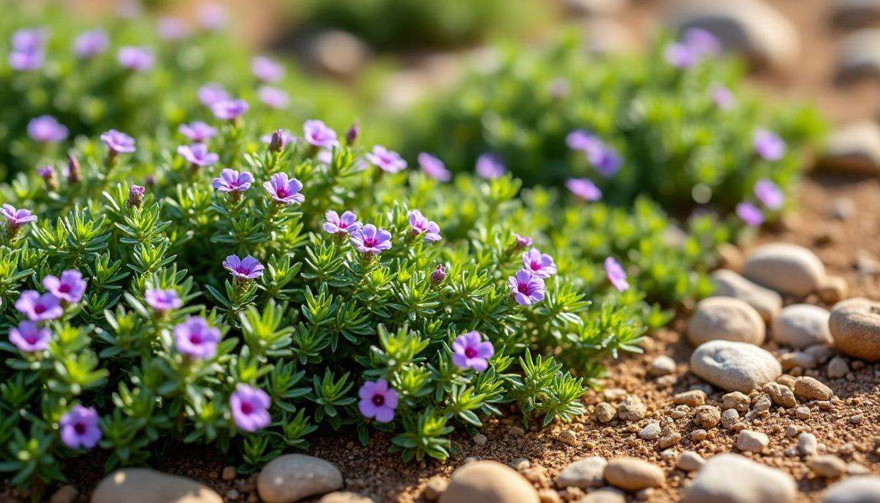 découvrez une plante couvre-sol exceptionnelle qui reste verdoyante toute l'année, même sous la chaleur du soleil. idéale pour embellir votre jardin, elle prospère sans nécessiter d'arrosage, offrant ainsi un entretien minimal et une beauté durable. parfait pour les amateurs de jardinage à la recherche de solutions pratiques et esthétiques.