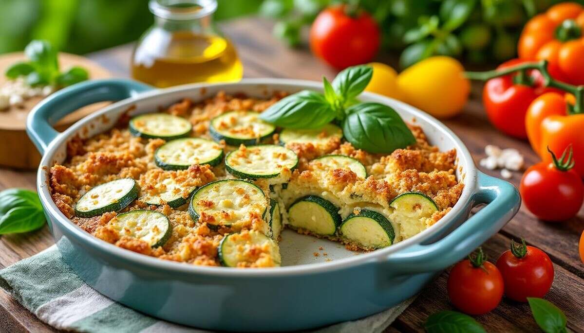 découvrez la recette d'un crumble estival savoureux alliant courgette et feta, pour un plat léger et plein de fraîcheur. parfait pour vos repas d'été, ce mélange de saveurs saura ravir vos papilles !