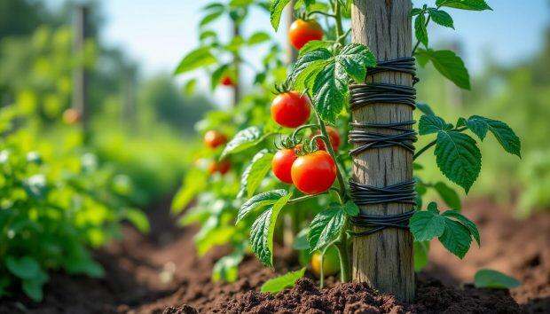 découvrez comment un fil de fer et un tuteur peuvent transformer votre jardin en offrant un soutien optimal à vos tomates en pleine croissance. une méthode ingénieuse et économique pour garantir des récoltes abondantes et saines.