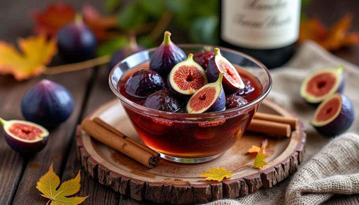 découvrez notre savoureuse compotée tiède de figues au vin doux et à la cannelle, un dessert d'automne réconfortant qui réchauffe les cœurs et éveille les papilles. parfait pour sublimer vos soirées fraîches et partager des moments gourmands.