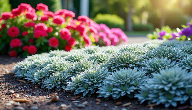 découvrez une plante couvre-sol à feuillage argenté qui apportera une touche d'élégance et de lumière à votre massif. idéale pour embellir vos jardins, elle s'adapte parfaitement à divers sols et conditions climatiques, offrant un effet décoratif unique tout au long de l'année.