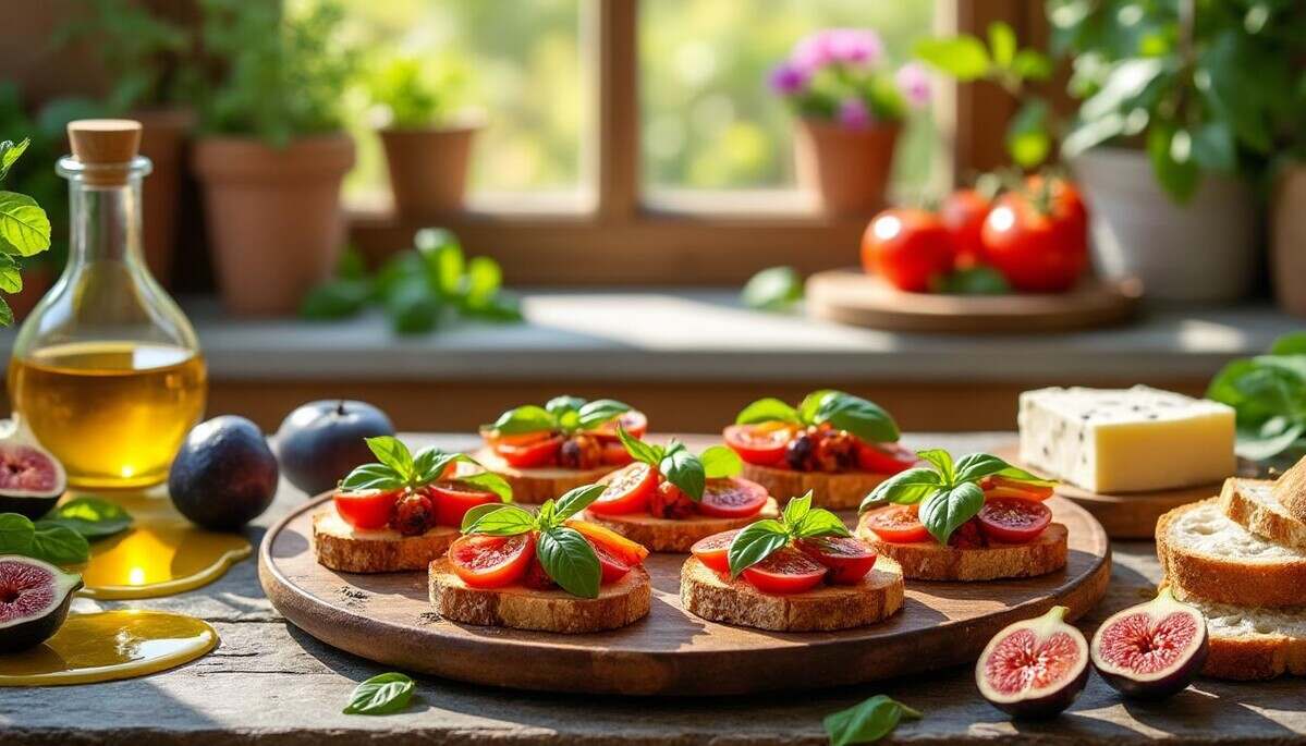 découvrez une recette estivale exquise de bruschettas alliant tomates anciennes savoureuses et figues juteuses. parfaites pour vos apéritifs ou repas légers, ces délicieuses tartines apporteront une touche colorée et gourmande à votre table. idéales pour impressionner vos invités en toute simplicité !