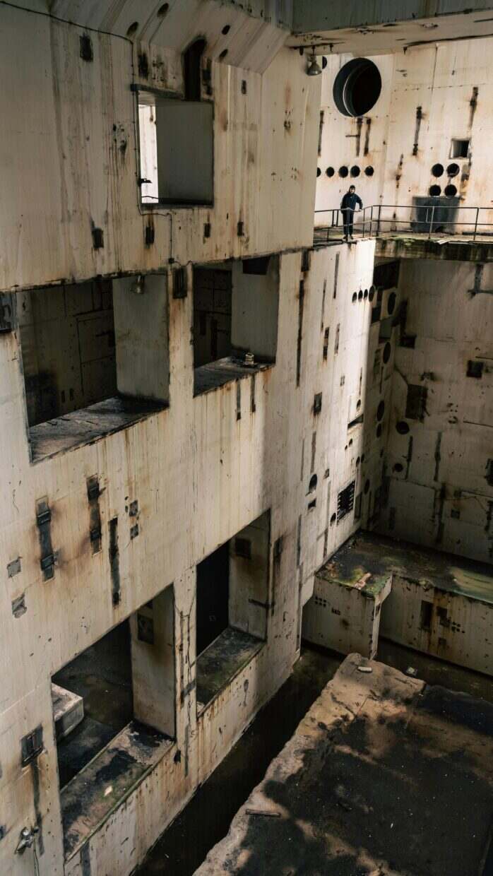 Les Tulkun : La Clé Mystérieuse Pour Déverrouiller Avatar 4 et 5 Explore the eerie atmosphere of an abandoned industrial building with rusted walls and empty spaces.