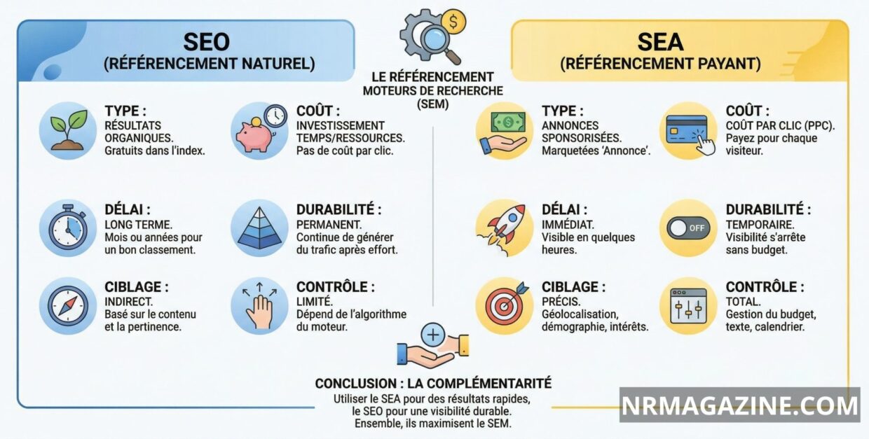 Infographie : SEO vs SEA
