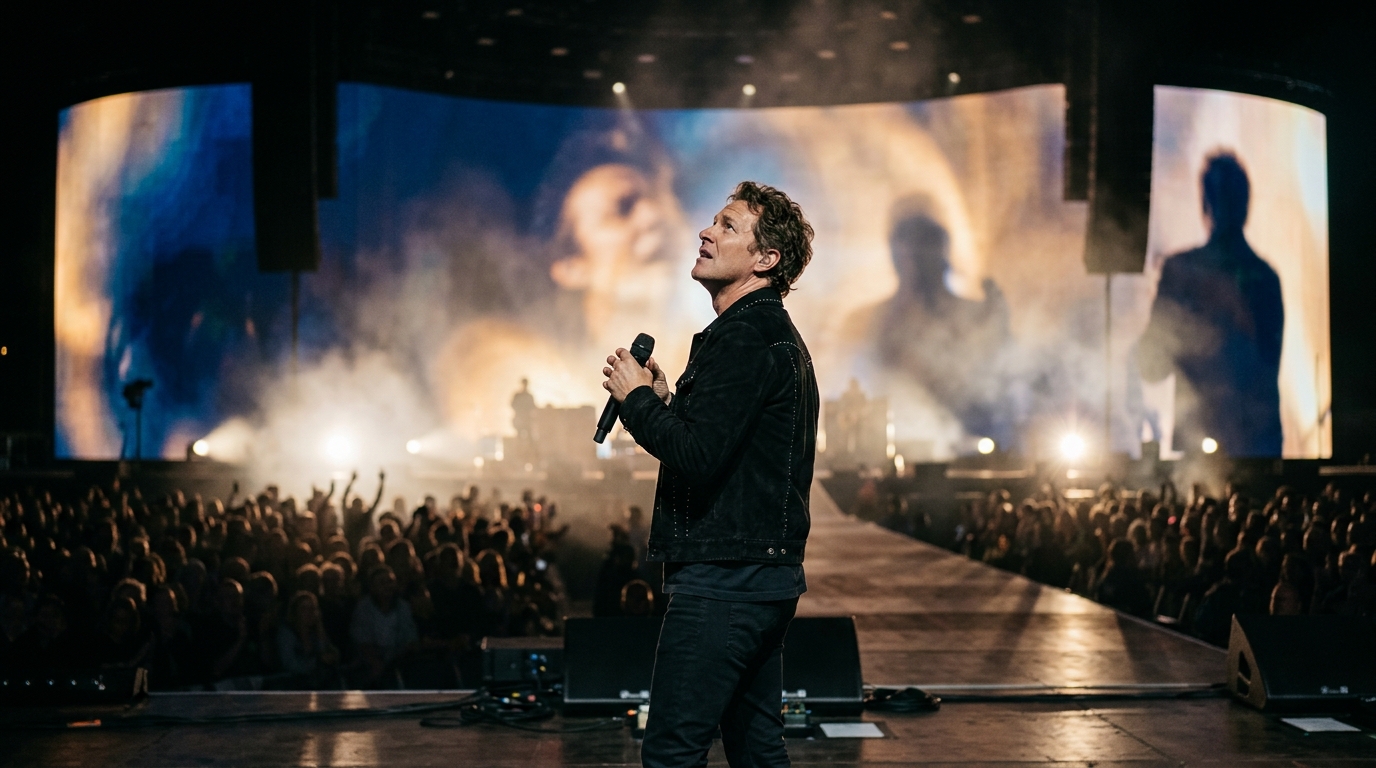 Illustration éditoriale — Niall Horan fait résonner la voix de Liam Payne sur scène