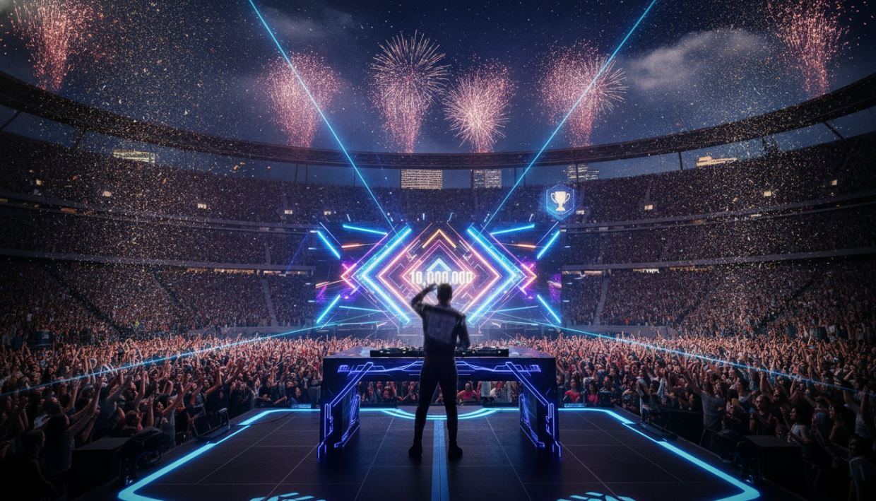 Illustration éditoriale — Calvin Harris décroche un record mondial à São Paulo